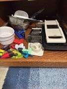 CHEESE GRATERS, COLANDERS, BROILER PAN, BAG CLIPS