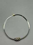 LOVE KNOT GOLD AND SILVER REVERSIBLE 14K ITALY NECKLACE