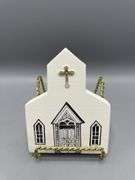 SNOW-BABY STYLE NATIVITY SET AND WOODEN OTTERBEIN U.M. CHURCH COLLECTIBLE