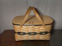 VARIETY IF BASKETS, ROYCE CRAFT PICNIC BASKET, WOOD CRATE