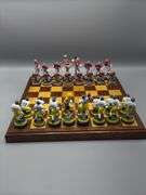 CUSTOM OHIO VS MICHIGAN CHESS SET WITH HEAVY LEAD CHESS PIECES AND WOOD CHESS BOARD