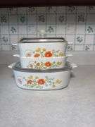 VINTAGE CORNINGWARE WILDFLOWER CASSEROLE DISHES