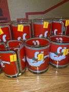 (10) Christmas Geese Glass Cups
