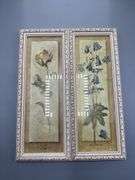 PAIR OF WALL ART AND MIRROR