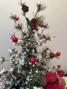 HARRIET RED SLEIGH CHRISTMAS BEAR A D PRE-LIT TREE