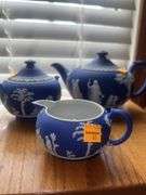 Wedgewood Jasperware 3pc Tea Set, Made in England