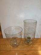 (2) Pedestal Glass Candle Holders
