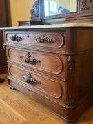 Antique Victorian Marble Top Dresser with Mirror