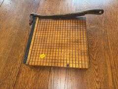 Vintage Wood Cast Iron Paper Cutter