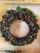 Decorative Wreath in Wooden Storage Box