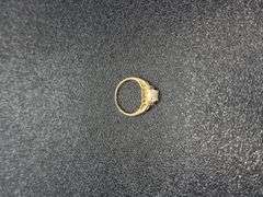 PAIR OF 14K GOLD RINGS: OVAL OPAL/DIAMOND & OVAL CITRINE/DIAMOND @ 6 GRAMS COMBINED