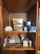FOOD DECORATING TIPS AND MOLDS, UNOPENED TEA BOXES, MATCHES, CUPCAKE LINERS, PARCHMENT PAPERS