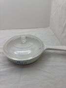 CORNINGWARE BLUE CORNFLOWER FRYING PANS, MINI CASSEROLE DISHES
