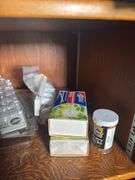 FOOD DECORATING TIPS AND MOLDS, UNOPENED TEA BOXES, MATCHES, CUPCAKE LINERS, PARCHMENT PAPERS