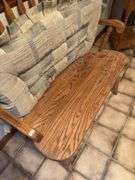 SOLID OAK ENTRANCE DEACONS BENCH