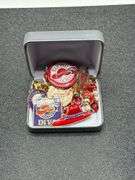 RED HAT SOCIETY BROOCHES, PINS, BRACELET