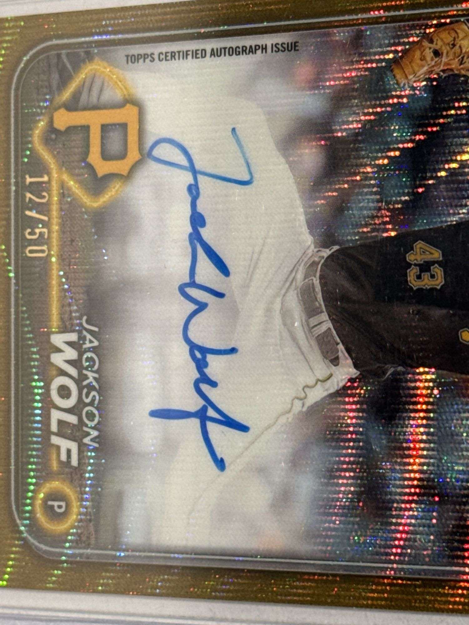 2024 Topps Chrome Jackson Wolf Gold Wave Autographed RC (#’d 12/50)
