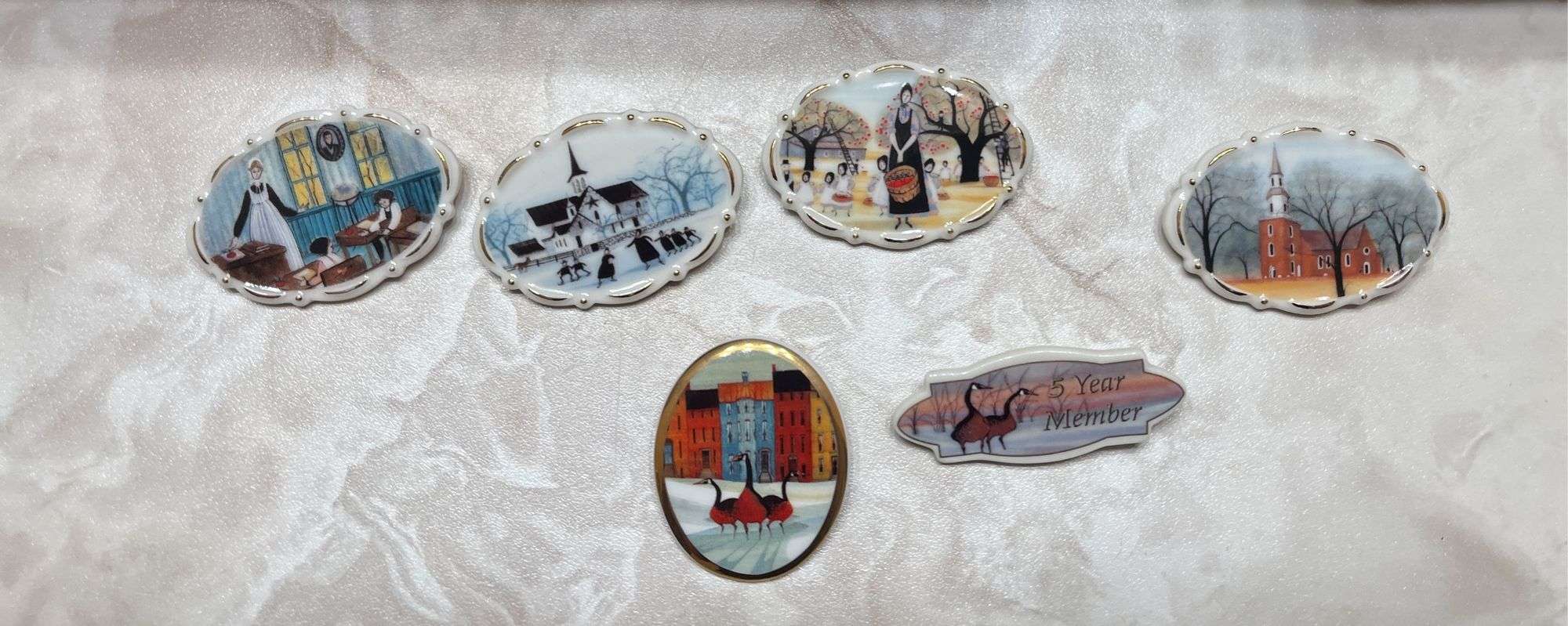 P. Buckley Moss Christmas Geese Pins