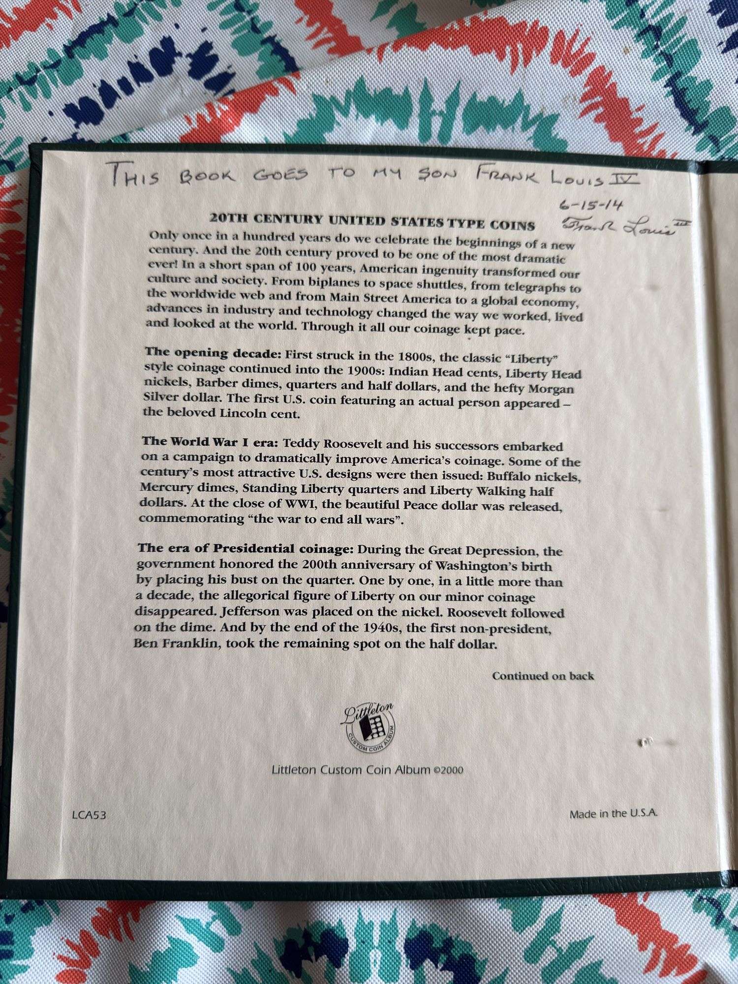 20TH CENTURY UNITED STATES TYPE COINS ALBUM, INCLUDES SILVER DOLLARS