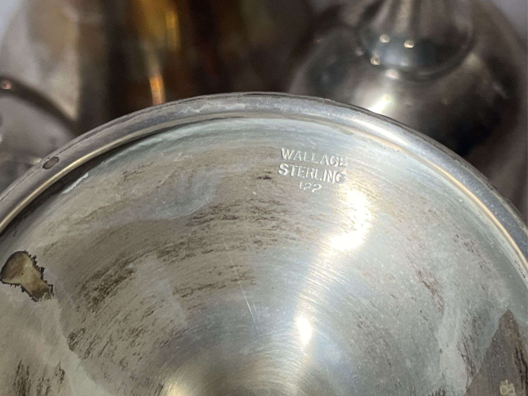 Wallace Sterling Wine Goblets, 1 lb. 2 oz total weight