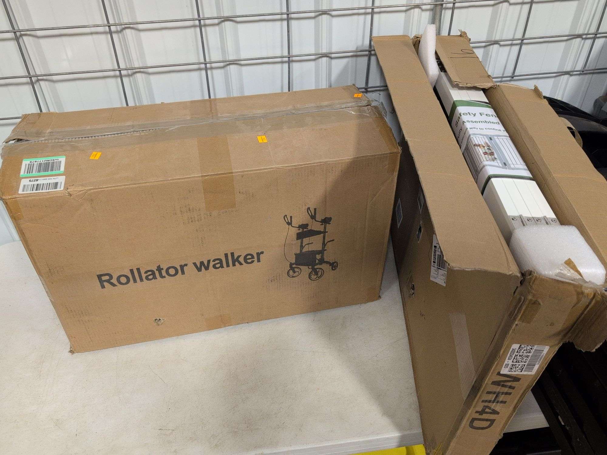 Upright Rollator Walker and pet safety fence - both new in box