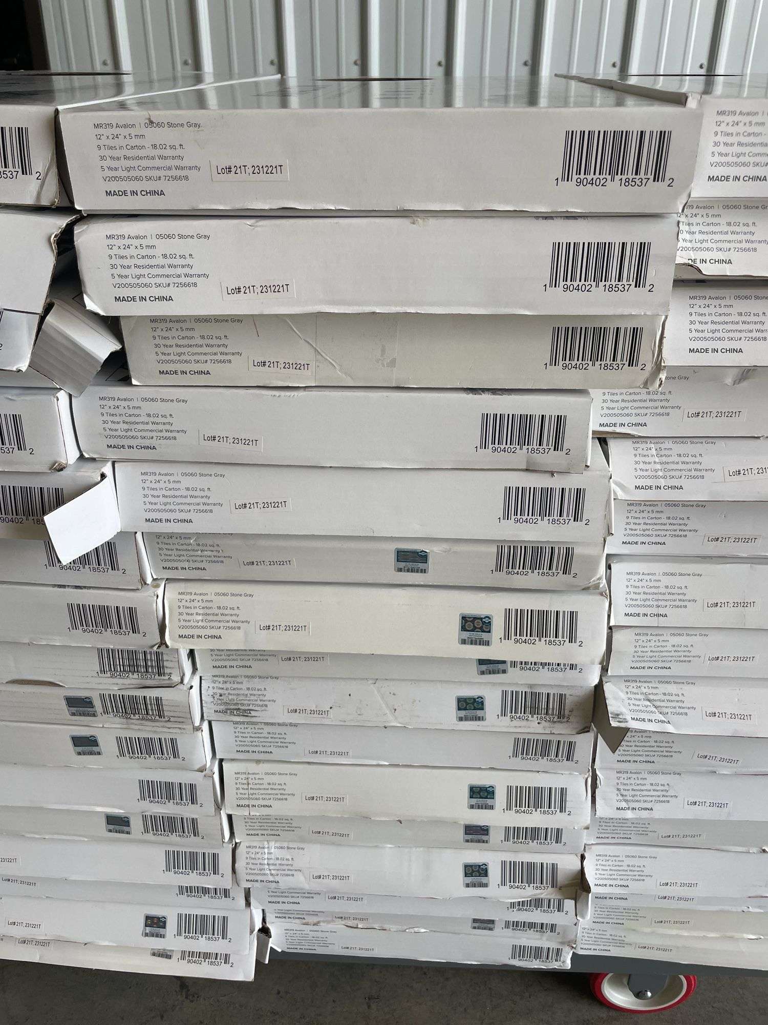 (16) boxes of Avalon extreme performance waterproof flooring - stone gray