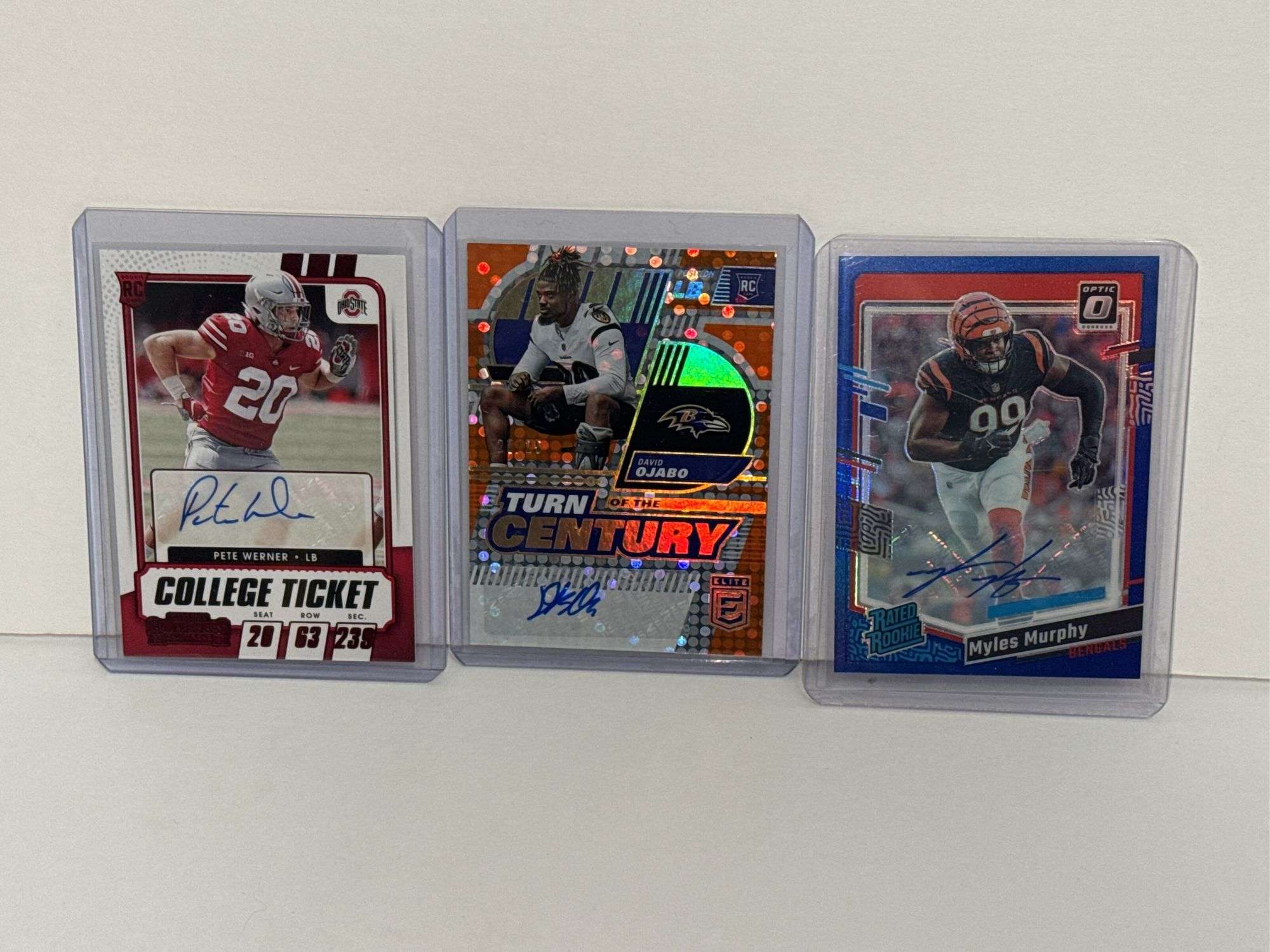 2023 Donruss Optic Myles Murphy Autographed Blue Refractor RC (#’d 80/99), 2022 Donruss Elite David