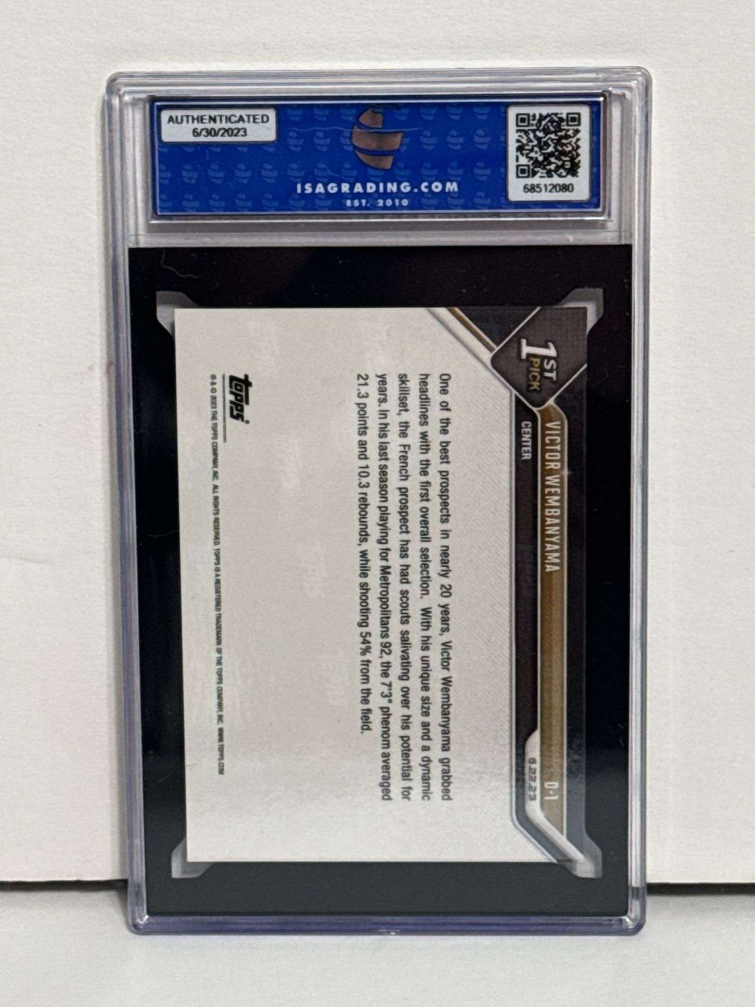 2023 Topps Now Victor Wembanyama RC (Gem Mint 10)