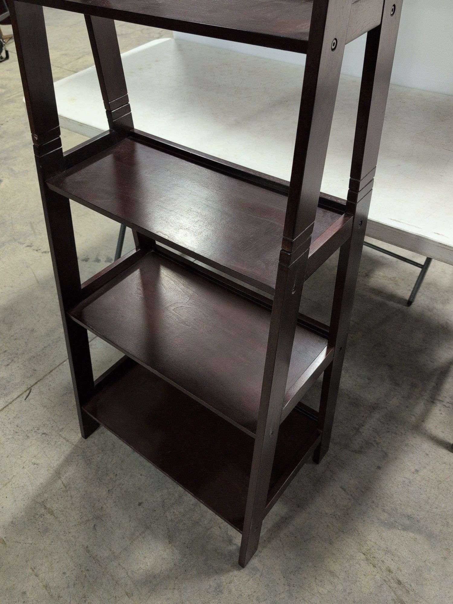 Wooden shelving rack - 26" wide, 17" deep, and 72" tall