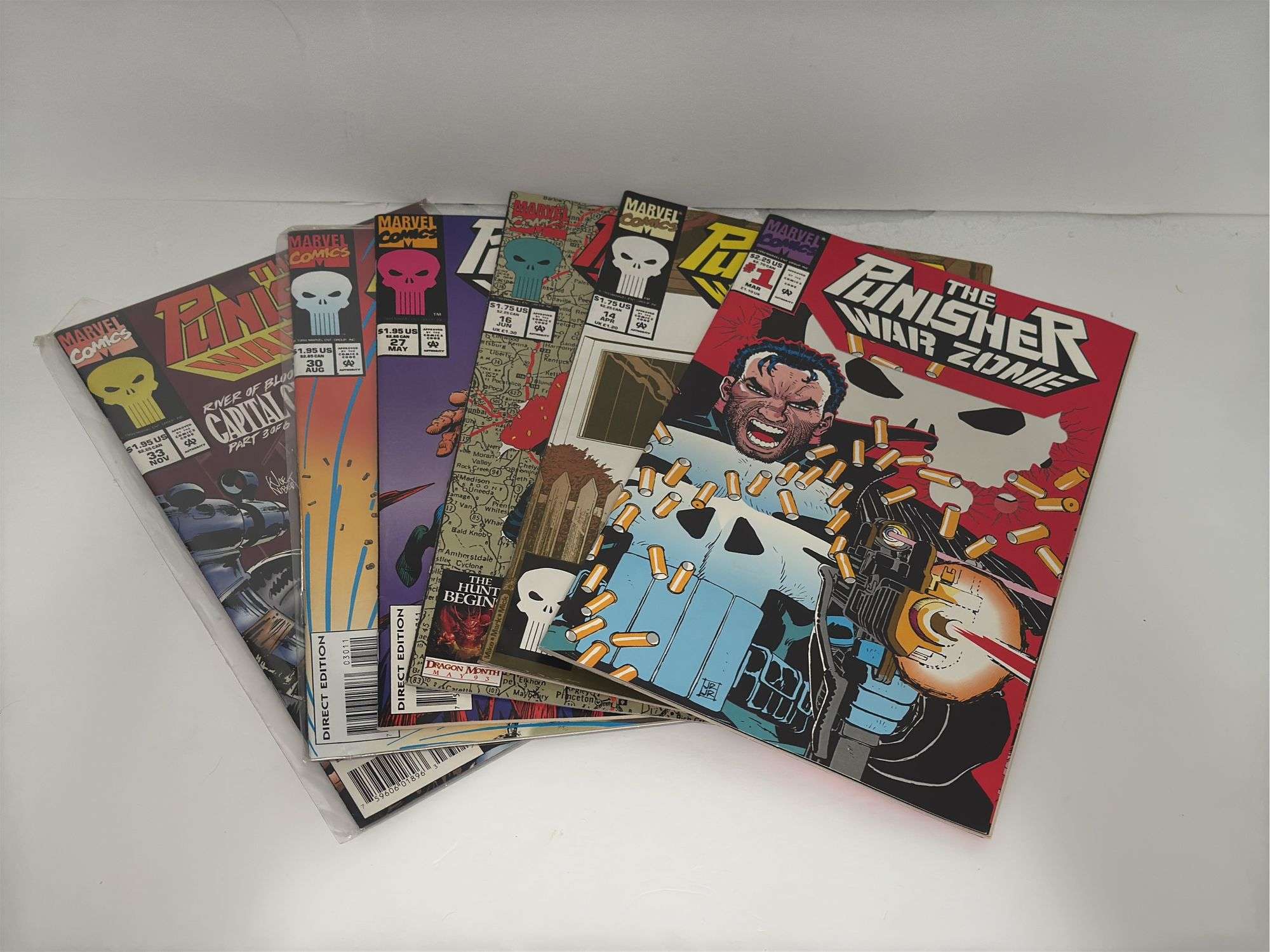 Marvel Comics The Punisher: War Zone Vol. 1 #’s 1, 14, 16, 27, 30 and 33