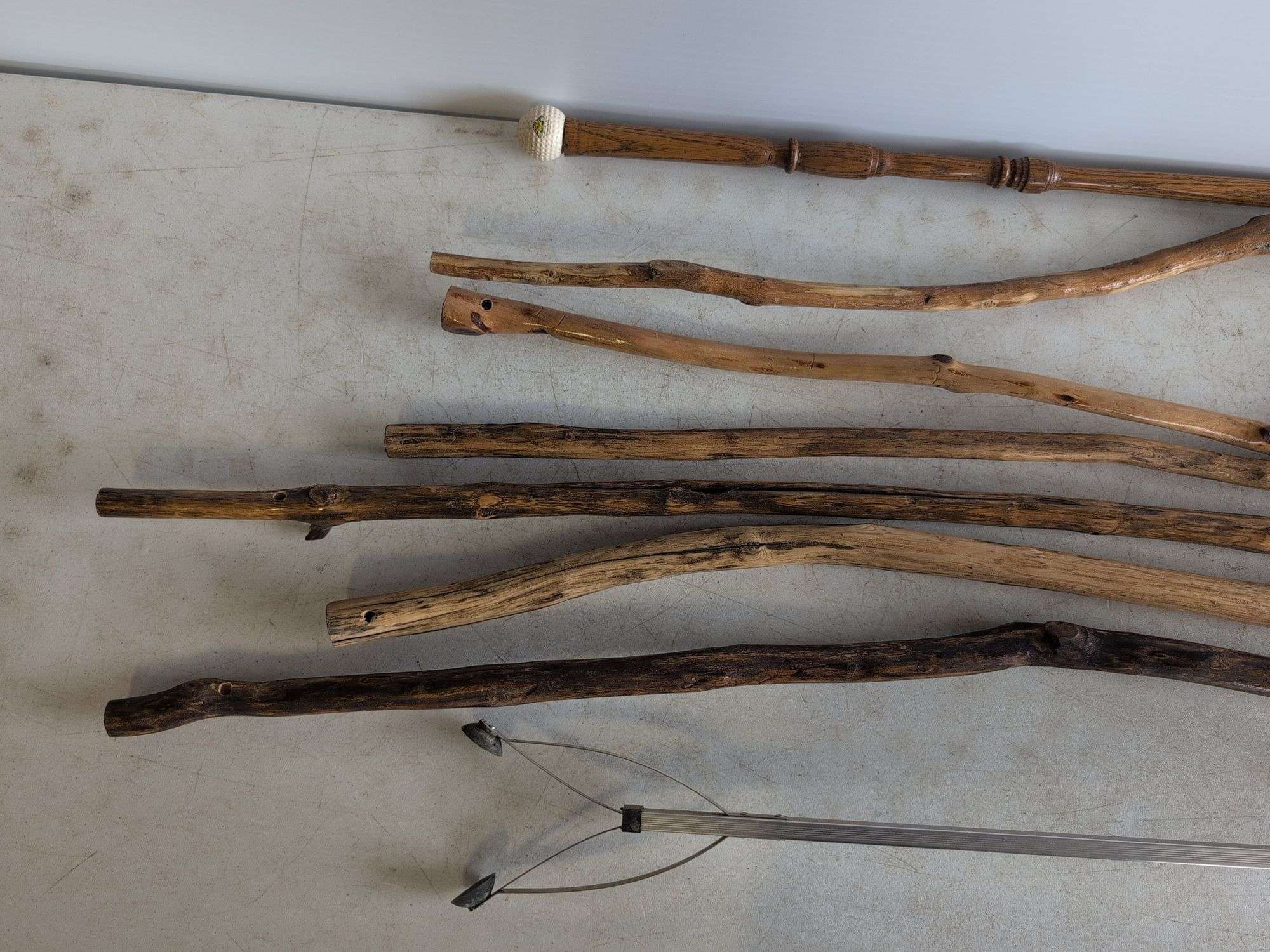 (7) unique walking sticks and grabber