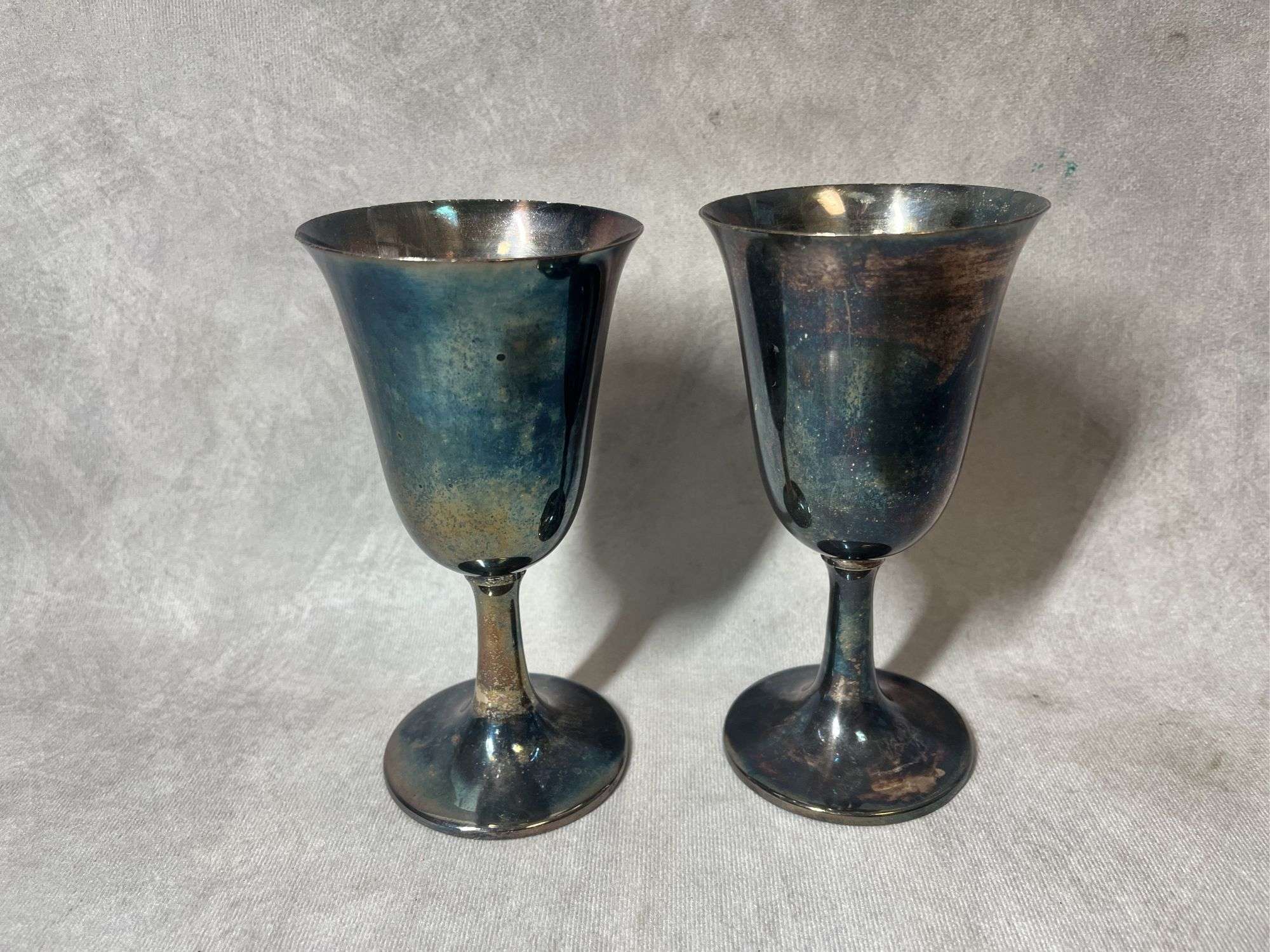 Wine Goblets, Possibly Sterling, 9 oz total weight