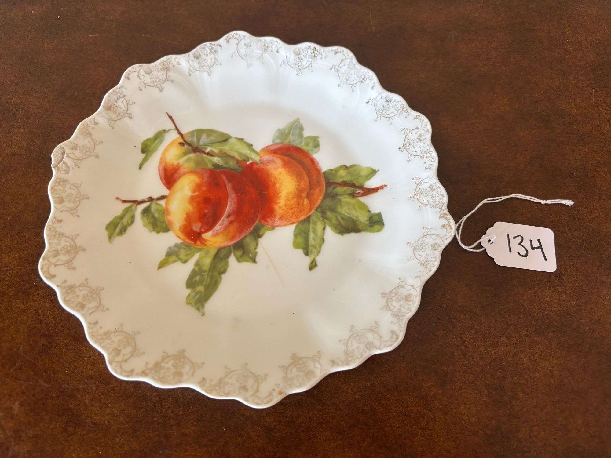 RS Prussia Porcelain Plat with Peach Design