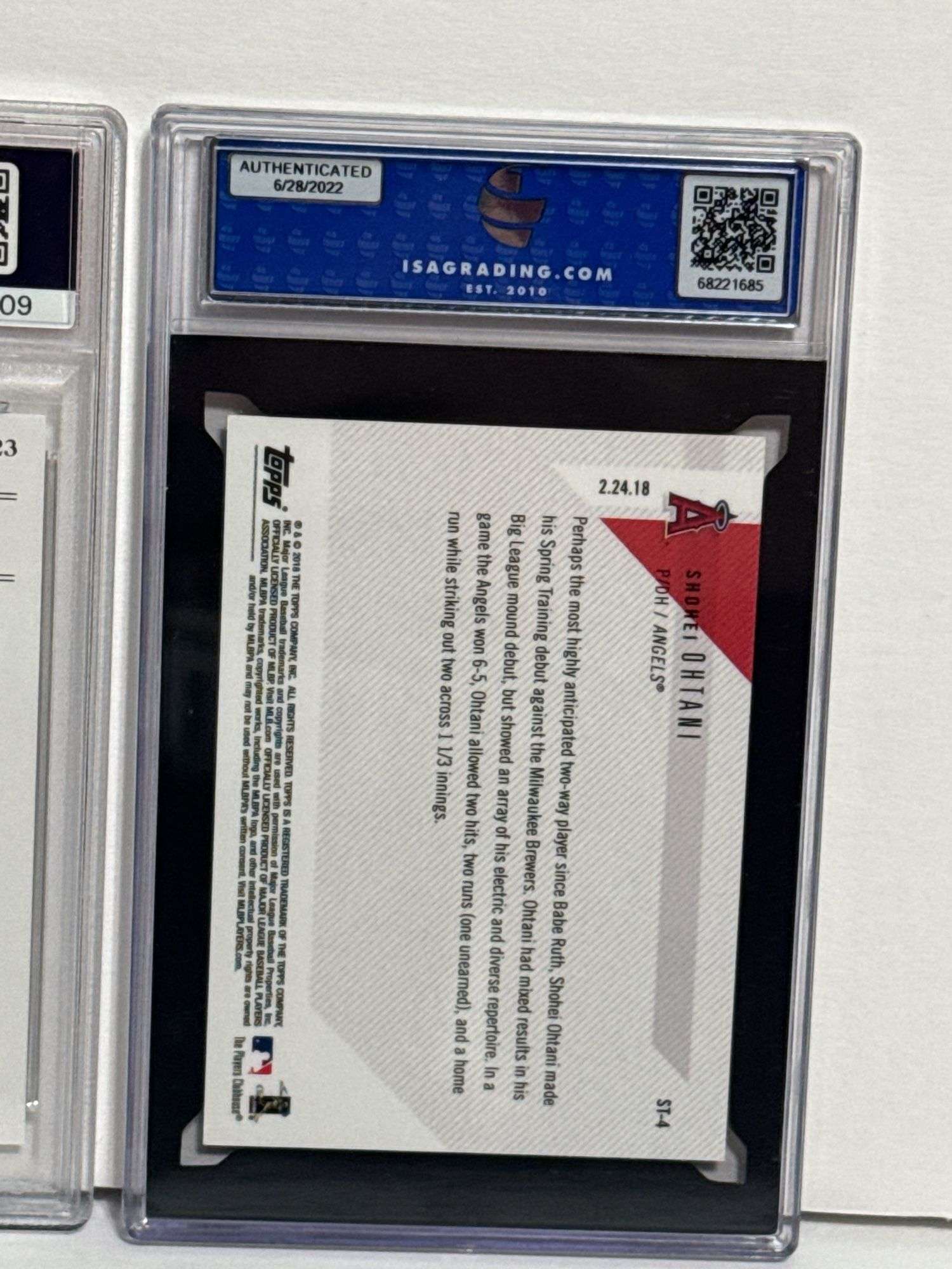 2018 Leaf Special Release Juan Soto Rookie Achievement RC (PSA 10) and 2018 Topps Now Shohei Ohtani