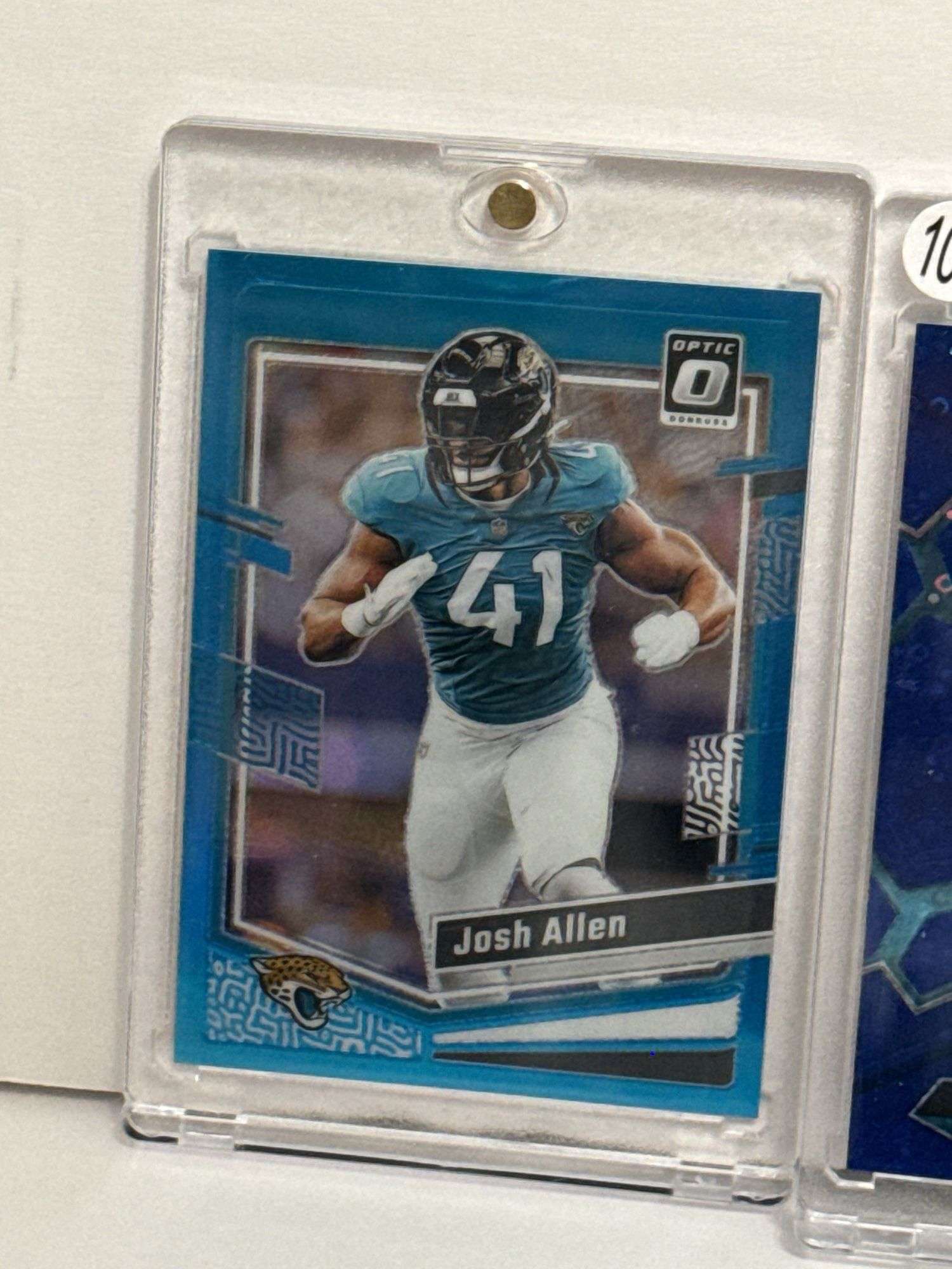 2024 Donruss Elite Series Josh Allen, 2023 Donruss Optic Josh Allen Aqua Refractor, and 2024 Panini