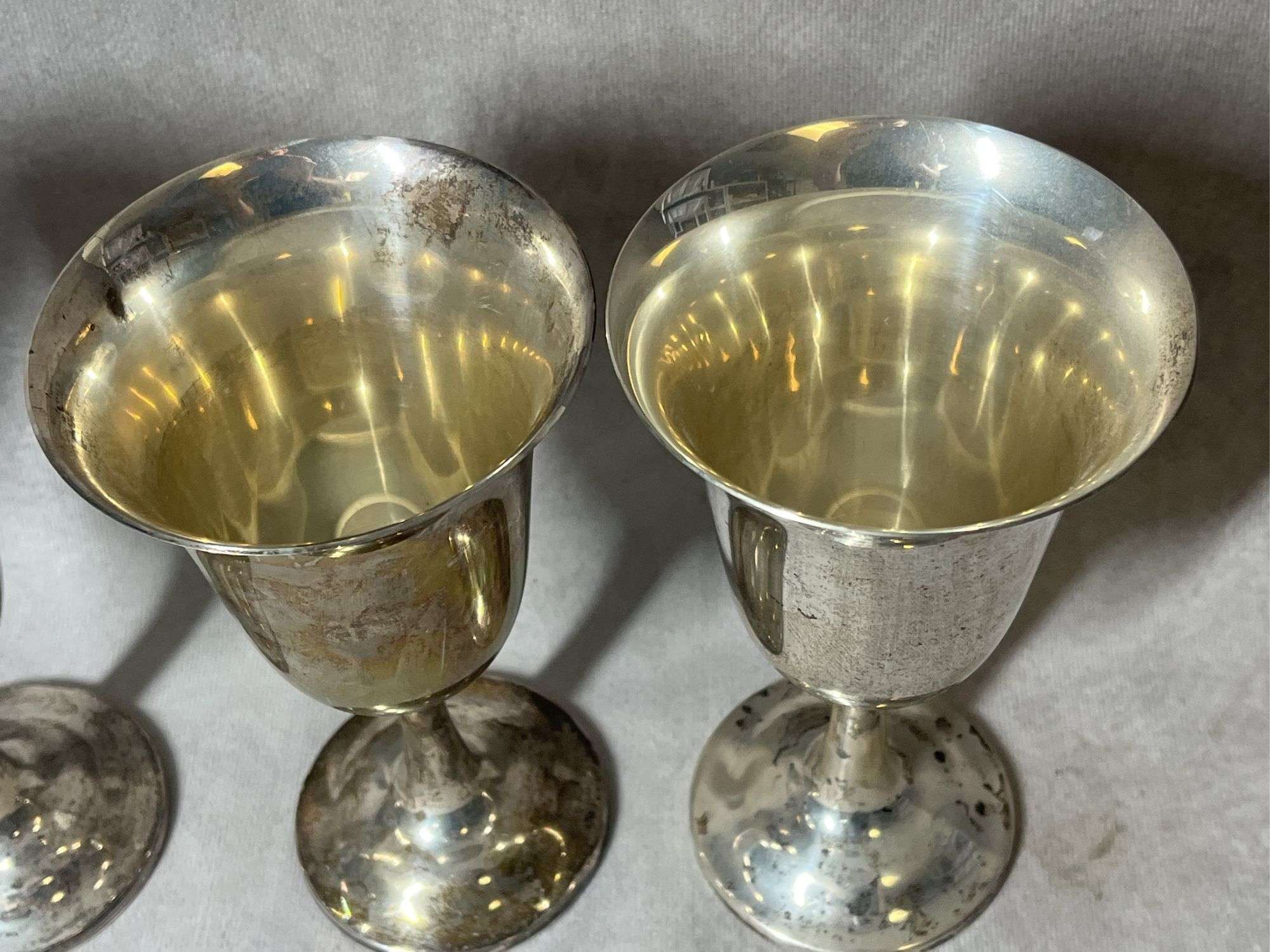 Wallace Sterling Wine Goblets, 1 lb. 2 oz total weight
