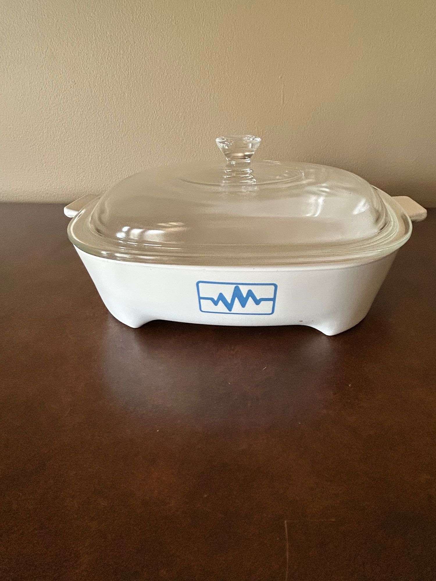 CorningWare Blue EKG Brown 'N Sear Dish with Lid
