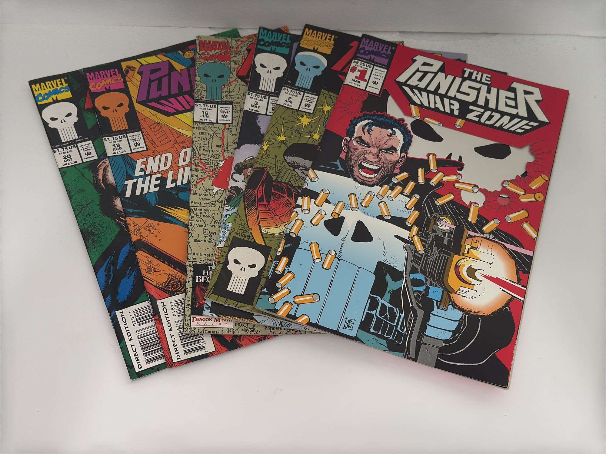 Marvel Comics The Punisher: War Zone Vol. 1 #’s 1, 2, 3, 16, 18, and 20