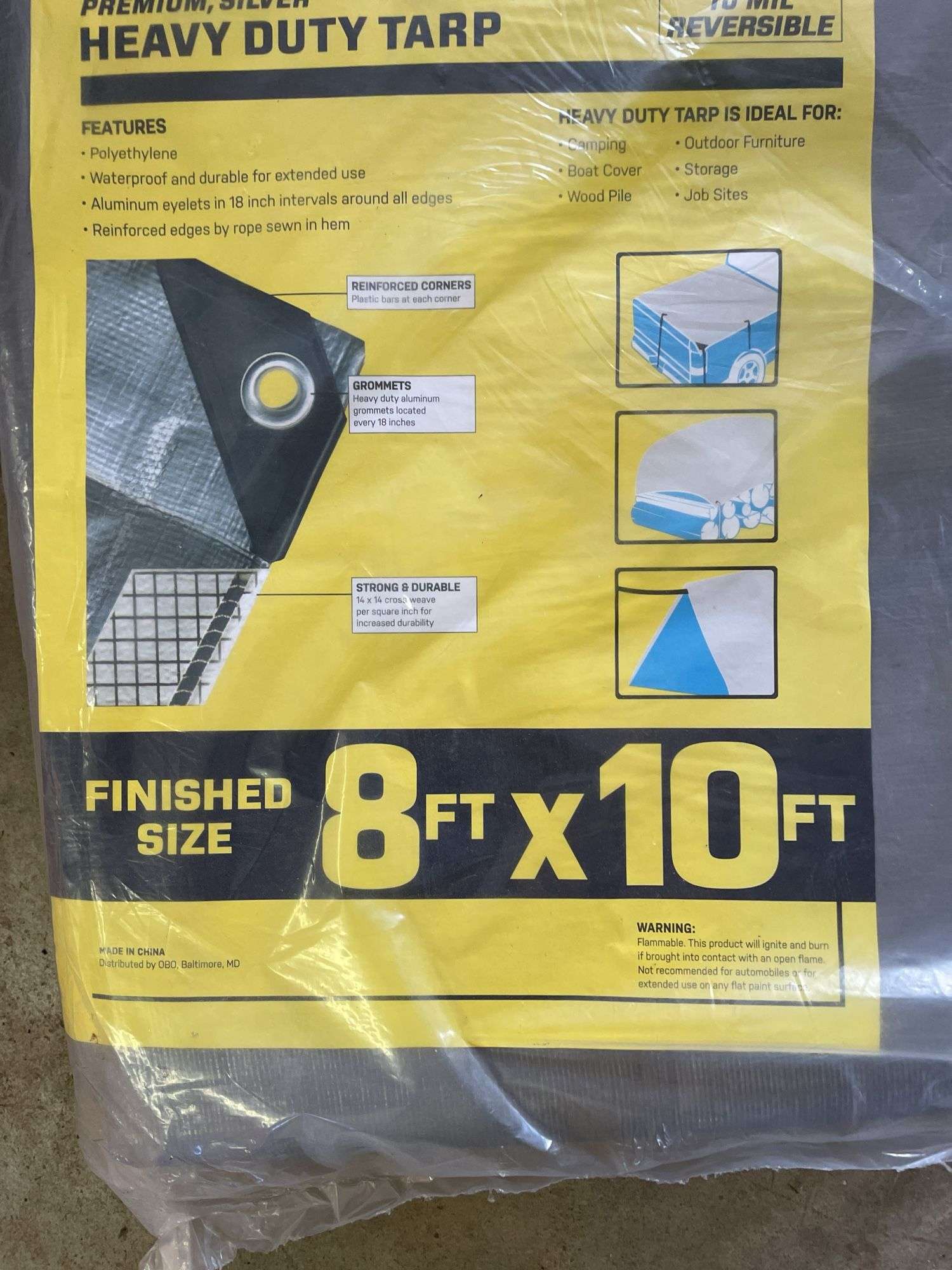 WORK LIGHT CORD REEL COMBO AND NEW TARP