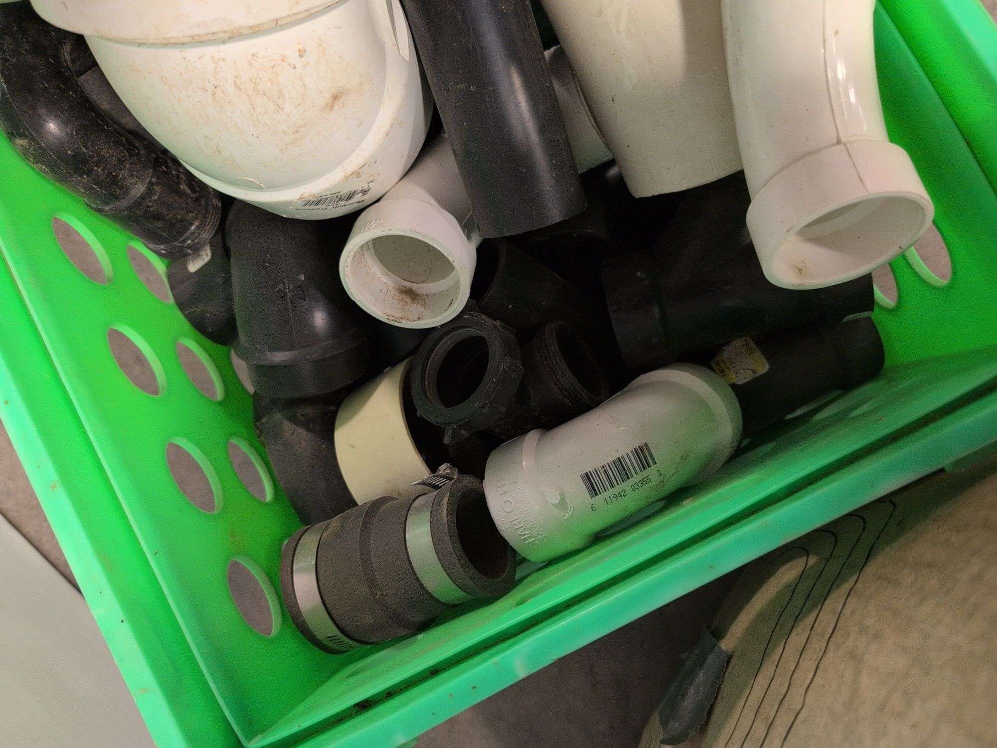 Assortment of PVC pipe fittings