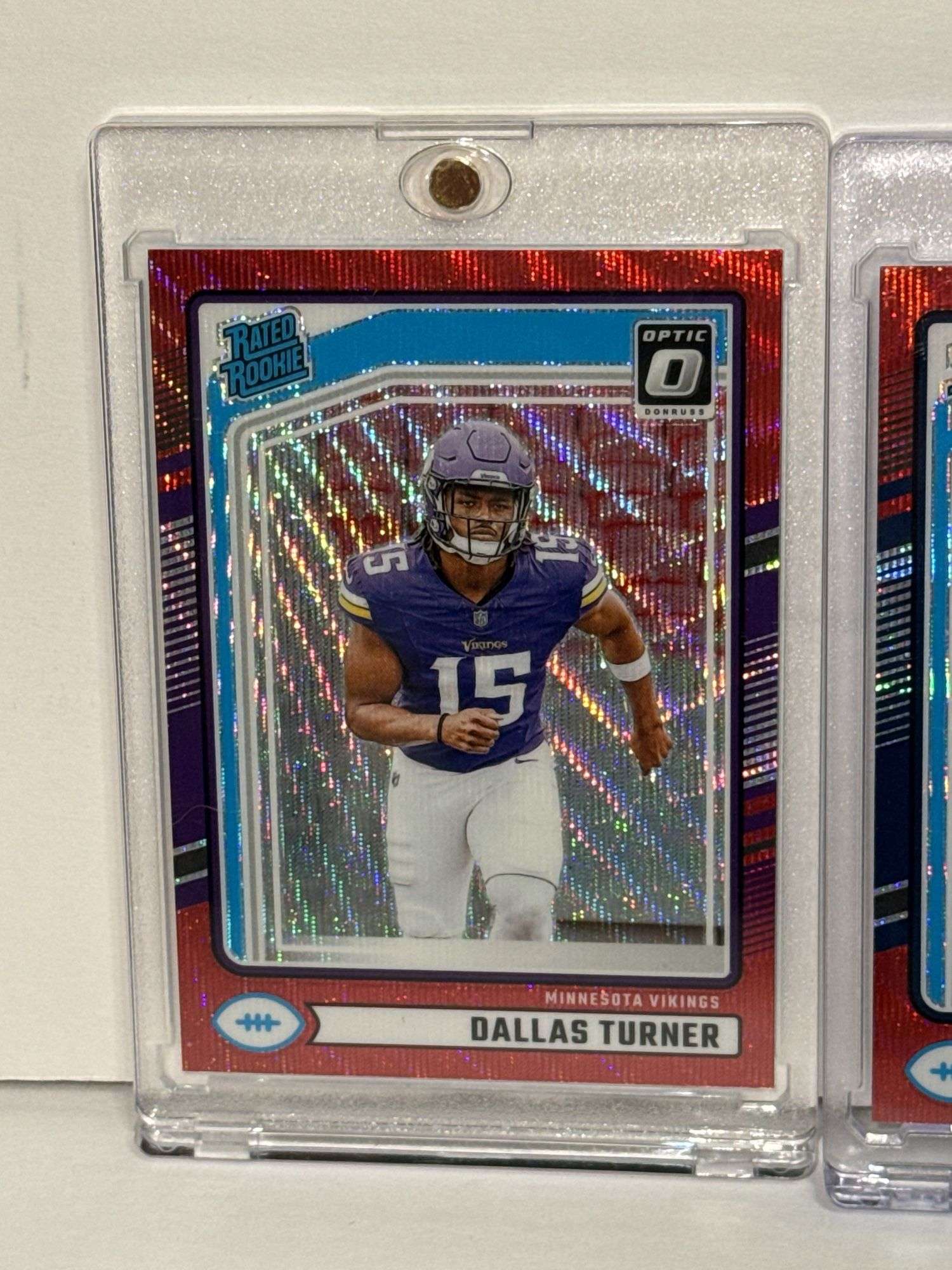 (4) 2024 Donruss Optic Rated Rookie Red Wave Short Print Parallel RC’s of Dallas Turner, Jaylen Wrig