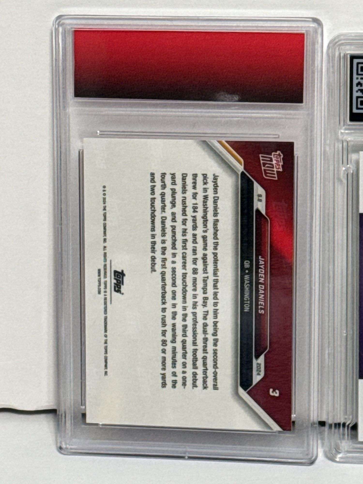 2024 Panini Score-A-Treat Jayden Daniels Green Bats RC (Mint 9) and 2024 Topps Now Jayden Daniels RC