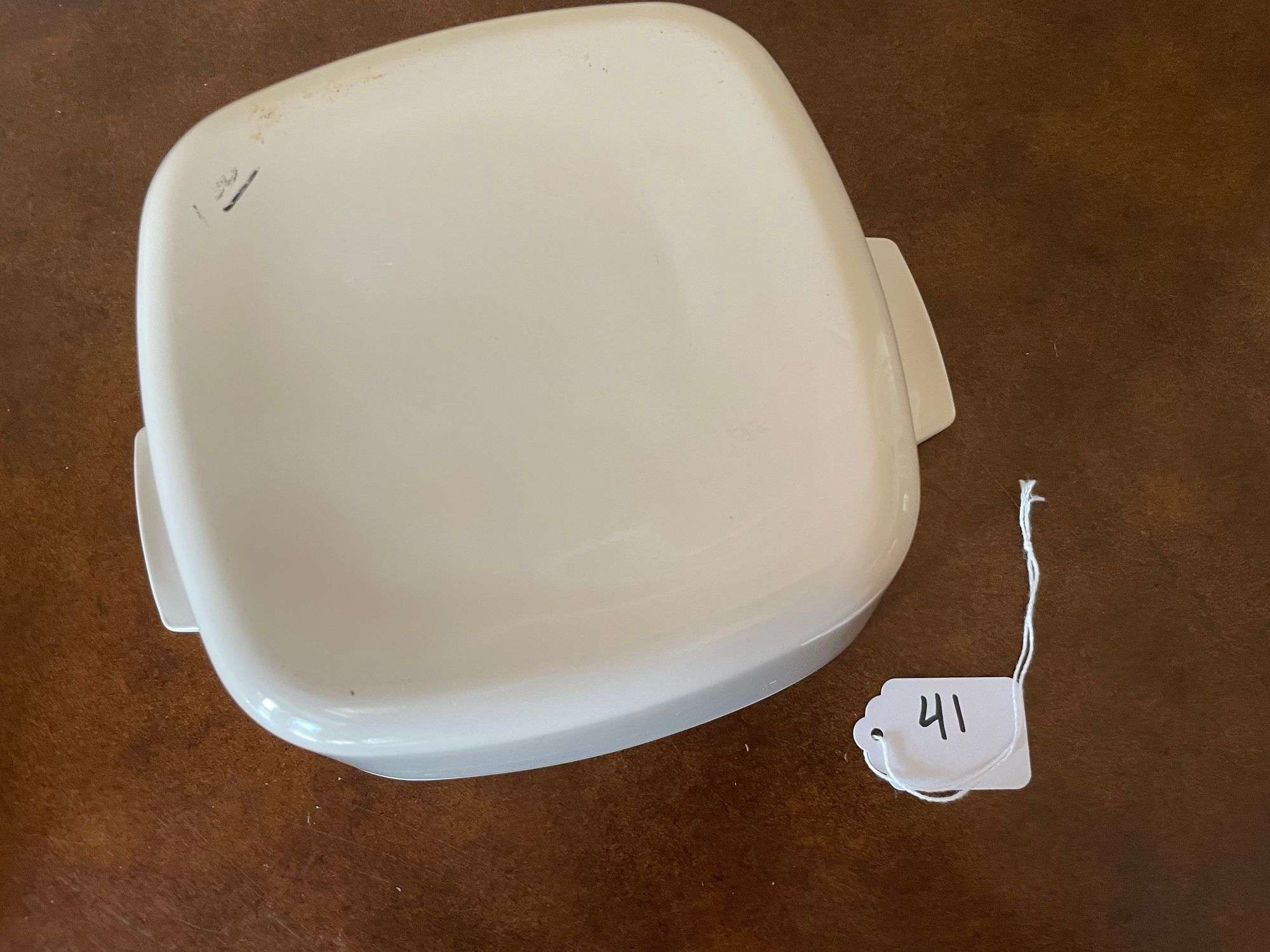 Corning Ware White 1 1/2 Qt. Casserole Dish with Pyrex Fireside Tint Lid