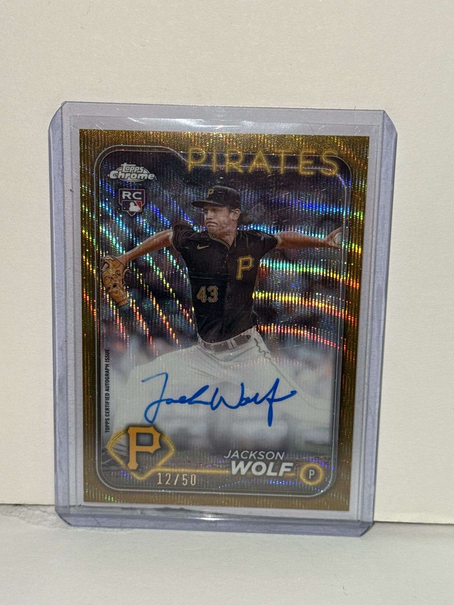 2024 Topps Chrome Jackson Wolf Gold Wave Autographed RC (#’d 12/50)
