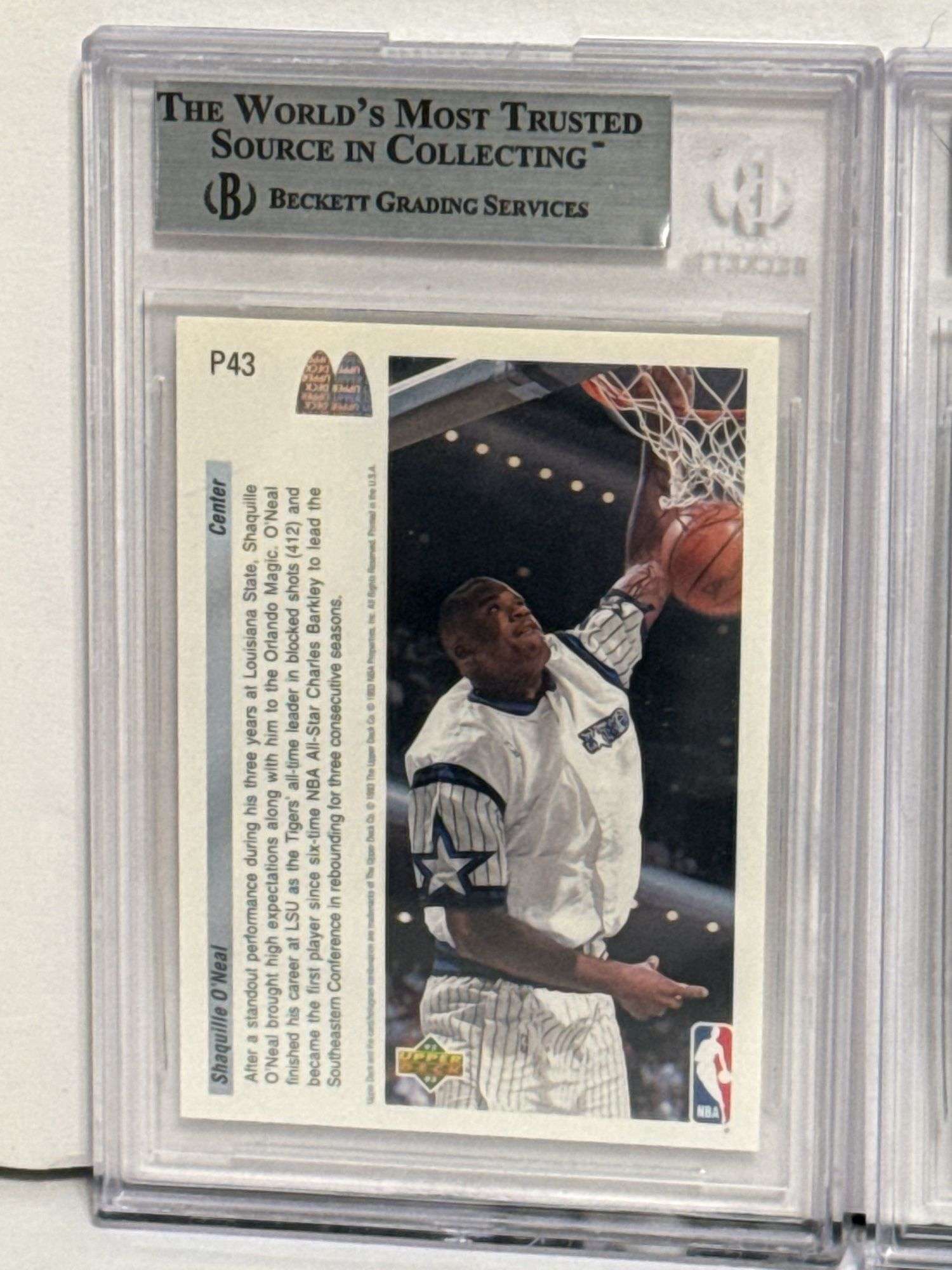 1992-93 UD McDonalds Shaquille O’Neal (BGS 9) and 1998-99 Fleer Brilliants Dirk Nowitzki RC (BGS 8.5