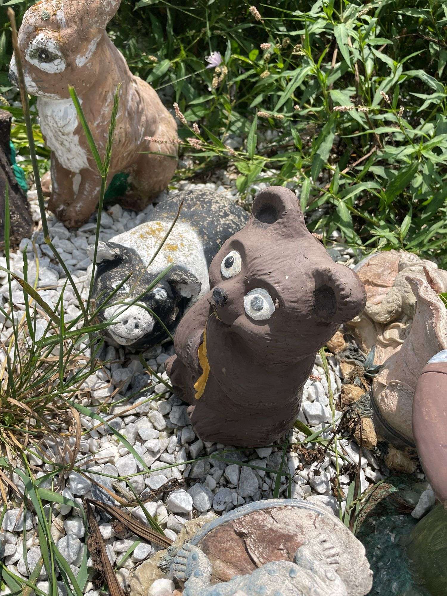 STONE GARDEN GNOMES, MUSHROOMS AND MORE