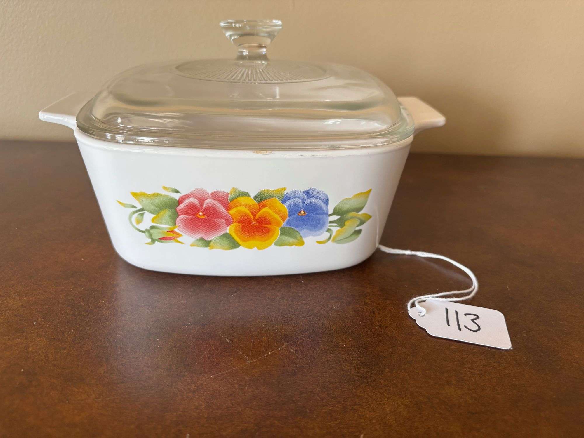 CorningWareSummer Blush Pansy Casserole Dish with Lid