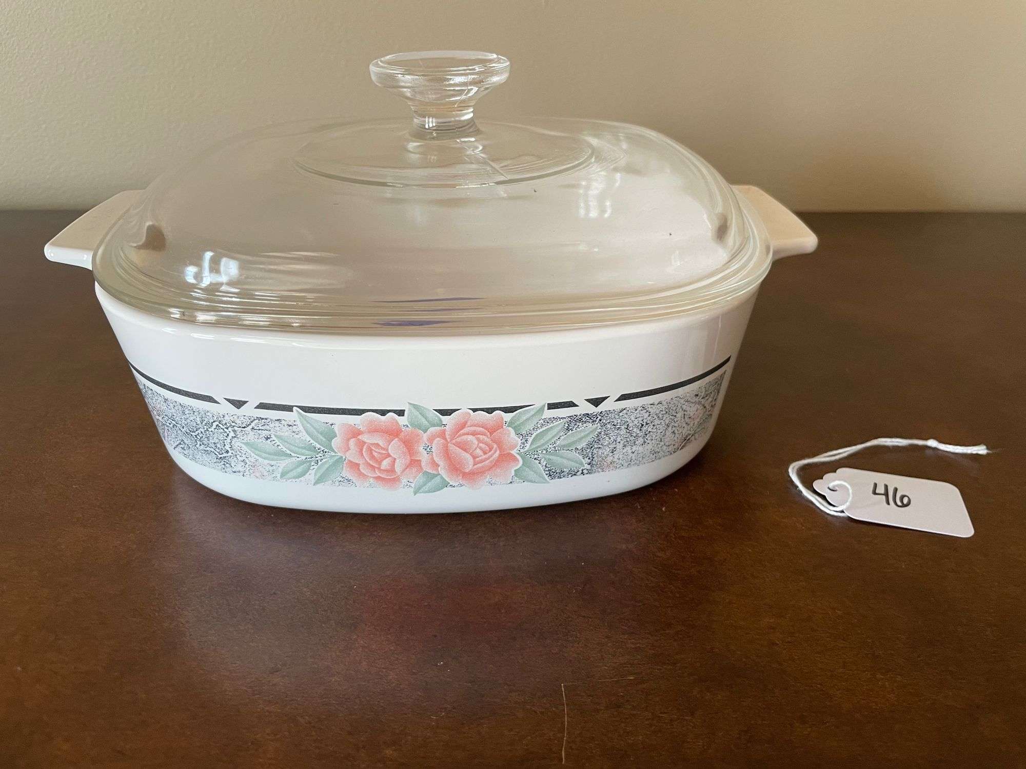 Corning Ware Silk and Roses Casserole Dish with Lid