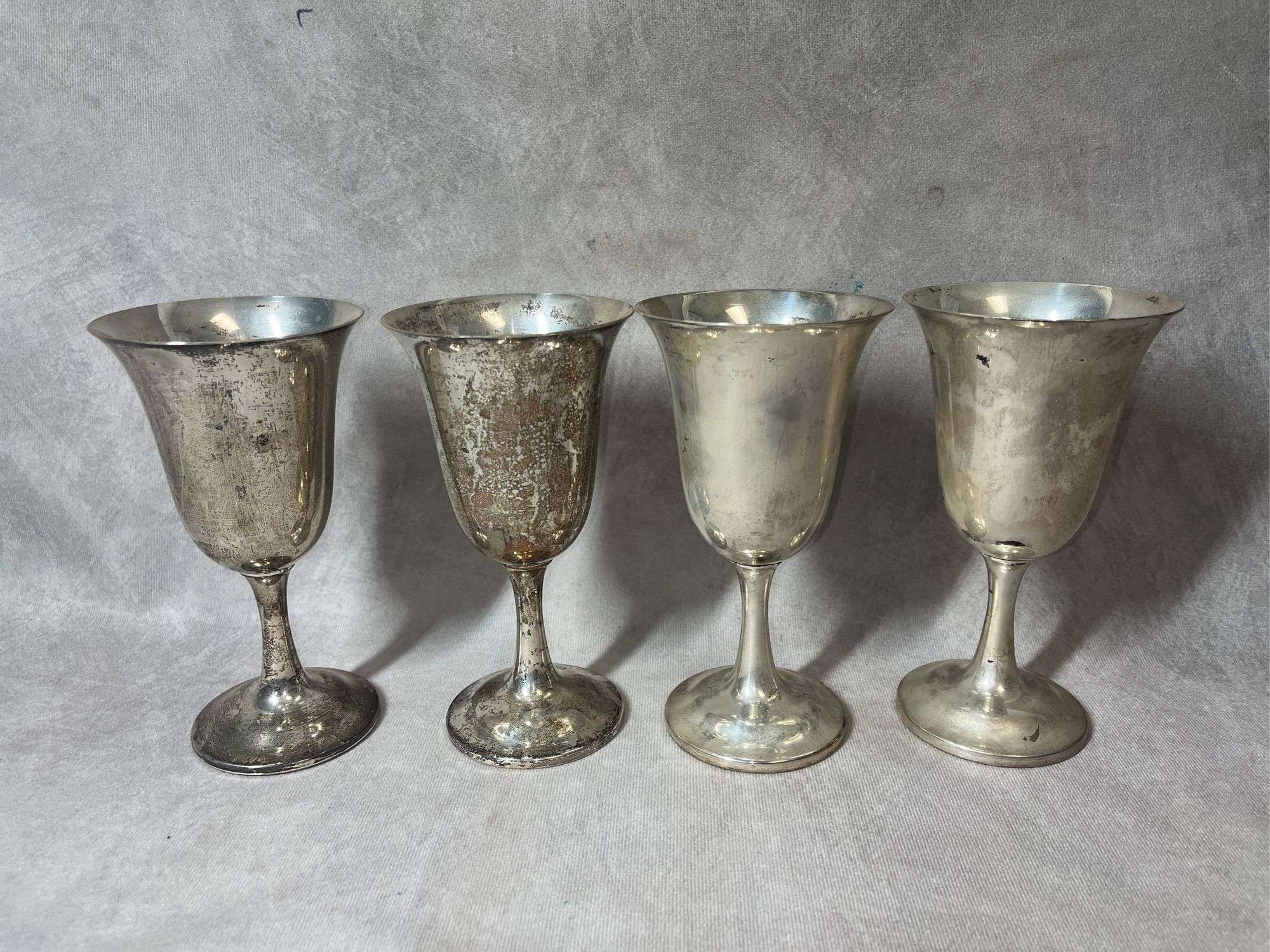 Wallace Sterling Wine Goblets, 1 lb. 1 oz total weight
