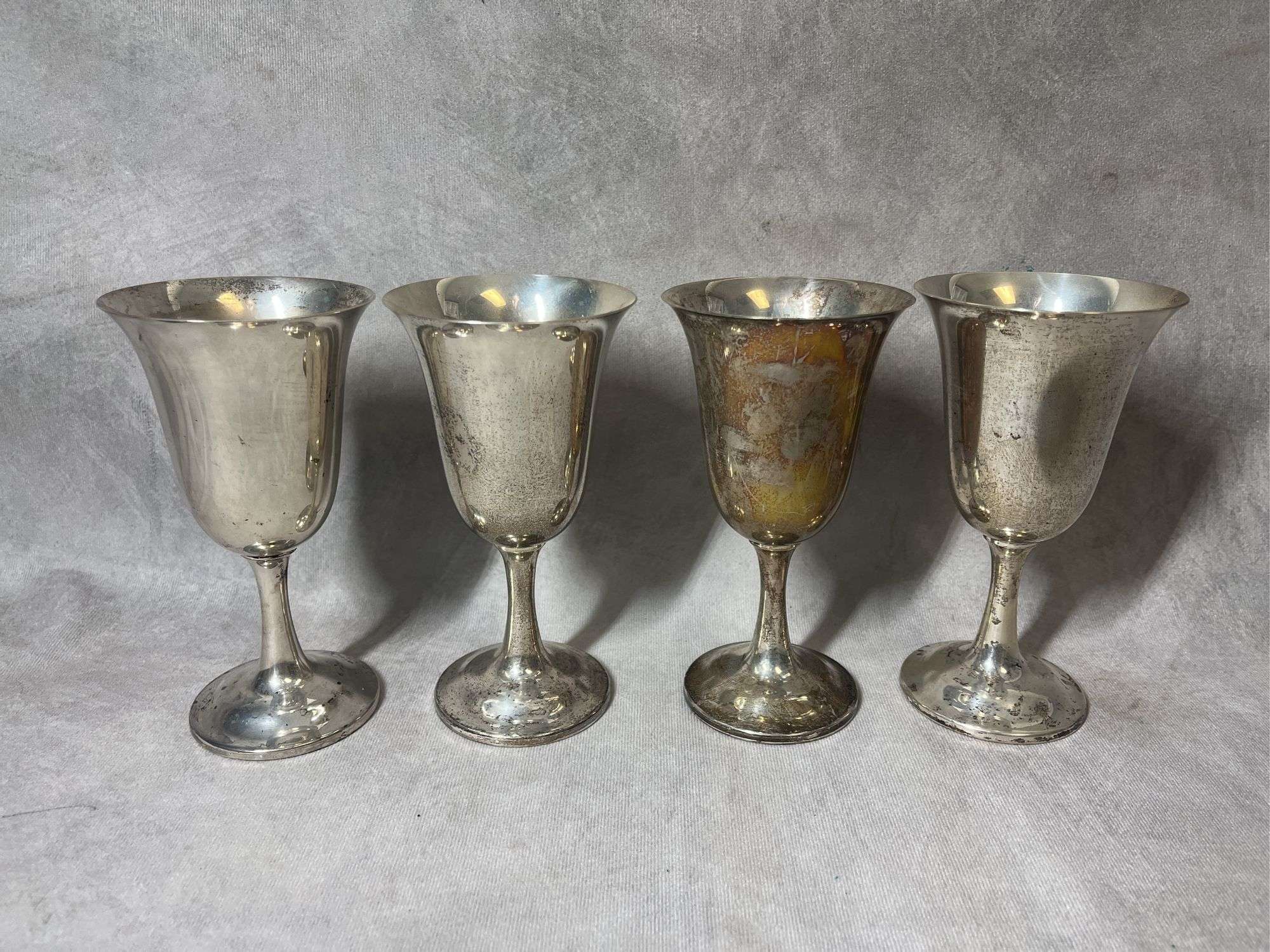 Wallace Sterling Wine Goblets, 1 lb. 2 oz total weight